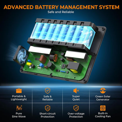 200W Solar Powered Generator, Portable Power Station with Solar Panel 40W
