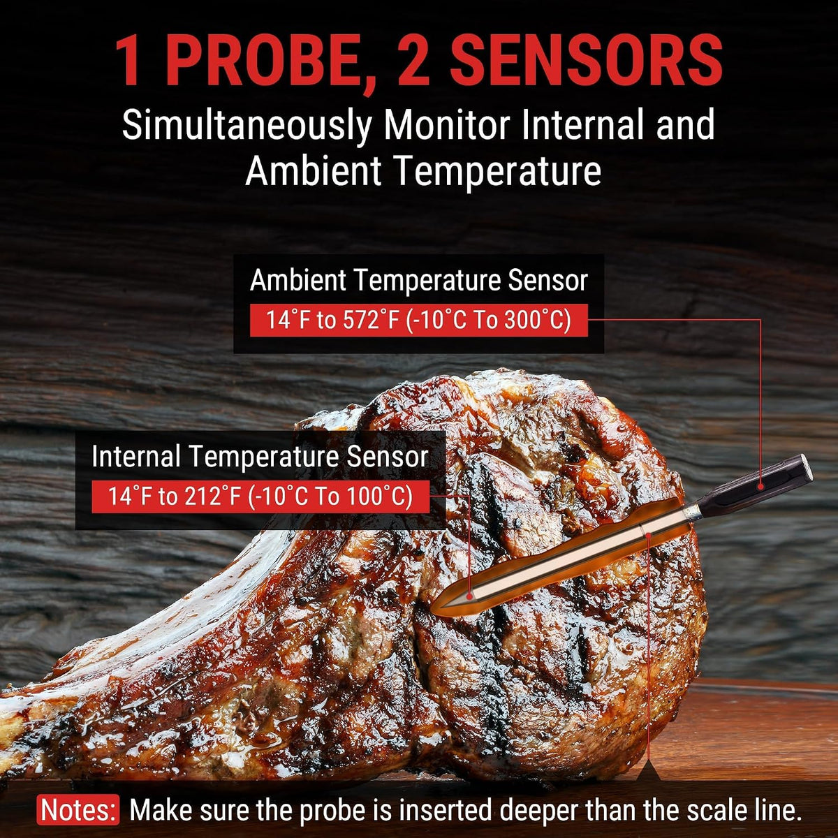 Tempspike 500 Ft Wireless Meat Thermometer Digital for Cooking