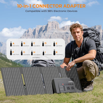 200W Solar Powered Generator, Portable Power Station with Solar Panel 40W