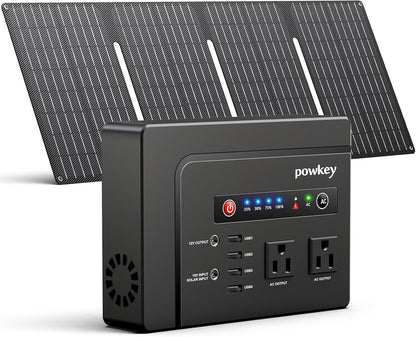 200W Solar Powered Generator, Portable Power Station with Solar Panel 40W