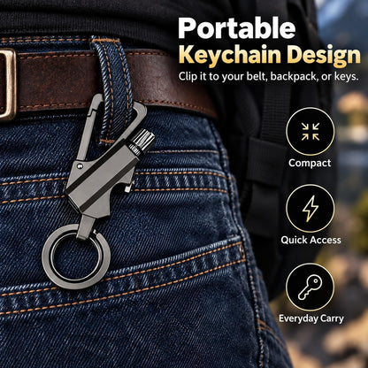 2 Pack Permanent Match Keychain Lighter, Metal Infinity Lighter, Forever Lighters with Bottle Opener, Waterproof Match, EDC Emergency Matchstick, Survival Flint Fire Starter (Fuel Not Included)