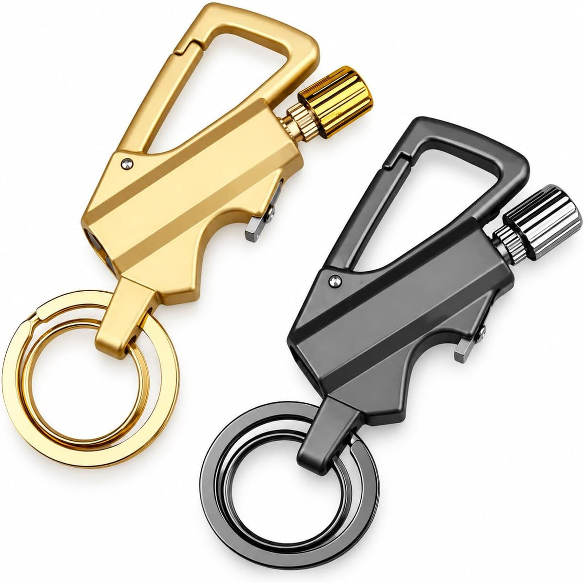 2 Pack Permanent Match Keychain Lighter, Metal Infinity Lighter, Forever Lighters with Bottle Opener, Waterproof Match, EDC Emergency Matchstick, Survival Flint Fire Starter (Fuel Not Included)