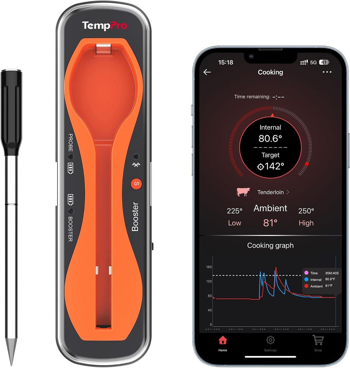 Tempspike 500 Ft Wireless Meat Thermometer Digital for Cooking