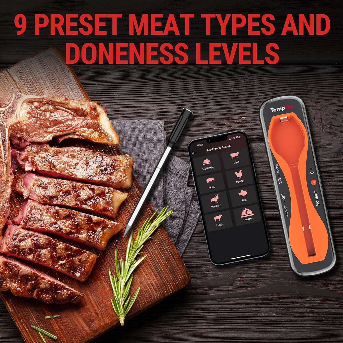 Tempspike 500 Ft Wireless Meat Thermometer Digital for Cooking
